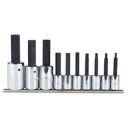 Proto 3/8" & 1/2" Drive 10 Piece Hex Bit Set J4900AC